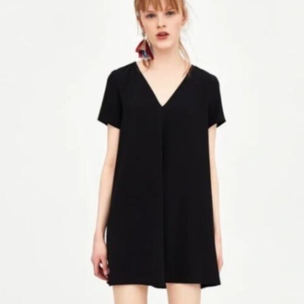 Zara Ruffle Sleeve Dress, Sz Large, EUC